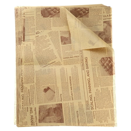 Uxcell 200pcs Wax Paper Sheets Square Sheets 11.02" x 14.96" Old Newspaper Style Food Wrapping Paper for Sandwich Baking Paper Liners Picnic Basket Bread Hamburger Wrap Kitchen, Brown