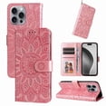thumbnail image 3 of Funda tipo cartera GANGXUN para iPhone 16 Pro , diseño girasol, cuero PU, soporte, cierre magnético, tarjetero, 3 of 5