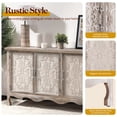 thumbnail image 4 of Heynemo Vintage Storage Cabinet with 3 Carved Doors, Rustic Buffet Sideboard for Kitchen, Dining Room, Living Room, Bedroom, Wash Gray, 4 of 8