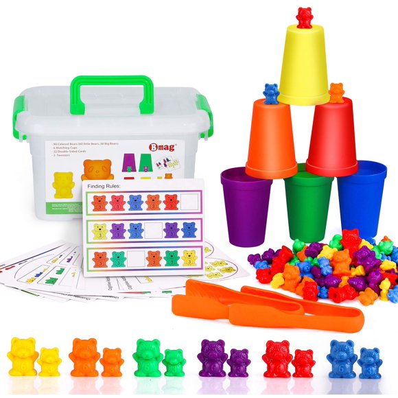 Counting Bears Bmag con tazas clasificadoras para niños pequeños con 90 osos BMAG Bmag