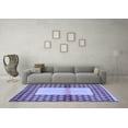 thumbnail image 3 of Ahgly Company Indoor Round Abstract Blue Modern Area Rugs, 5' Round, 3 of 4