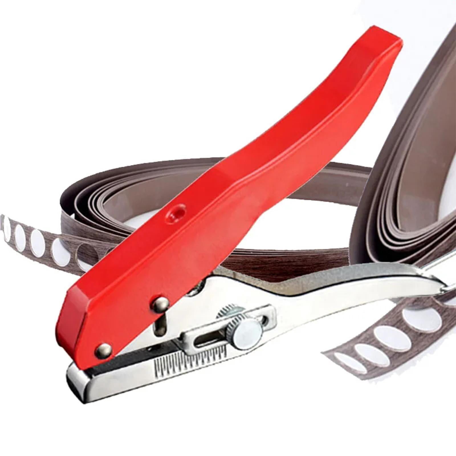 Hole Punch, Paper Hole Puncher with Scale Adjustable 8mm Hole Punching Pliers Edge Banding Punching Pliers for Label PVC Card