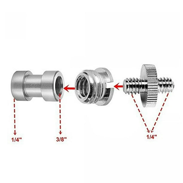Adaptador De Tornillo De 3/8" Para Trípode De Cámara - Aleación De Aluminio, Negro, 27 Mm De Largo