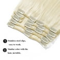 thumbnail image 4 of SEGO Red Clip in Hair Extensions Human Hair Full Head 100% Real Remy Thick Hair Extensions Silky Straight Balayage Blonde Hair Pieces, 4 of 7