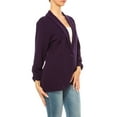 thumbnail image 2 of FashionStream MOA Collection Ruched Sleeves Notched Lapel Solid Print Blazer, Women's, 2 of 7