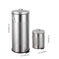 thumbnail image 3 of happimess Theo Retro 8-Gallon Step Trash Can with Soft-Close Lid and FREE Mini Trash Can, Platinum Silver, HPM1018E, 3 of 6