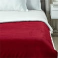 thumbnail image 5 of Posh Pascal 50"x60" Reversible Flannel Solid Sherpa Blanket in Red, 5 of 10