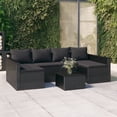 thumbnail image 1 of vidaXL 2 Piece Garden Lounge Set with Cushions Black Poly Rattan, 1 of 5