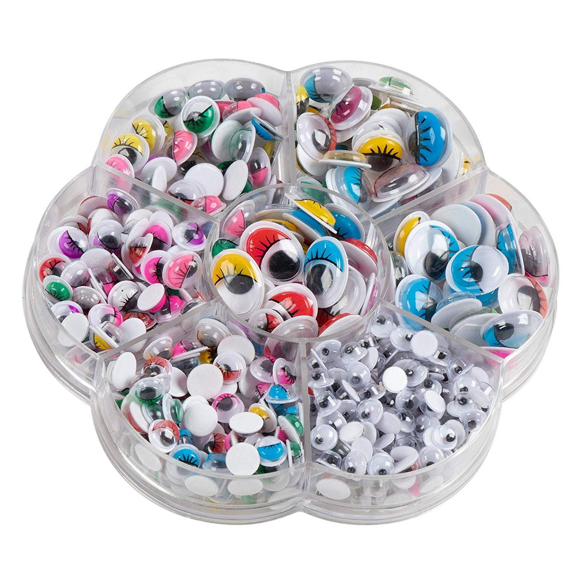 Bulk Pack of Multiple Sizes White and Black Googly Eyes for Crafts 500 Ifavor123 Wiggle Eyes for Creative DIY Projects 