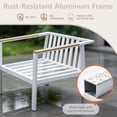 thumbnail image 5 of Aluminum Patio Furniture Set with Slim Armrests,7 Seat Modern Outdoor Conversation Set with Cushions and Coffee Table,Metal Patio Sofa Set White, 5 of 10