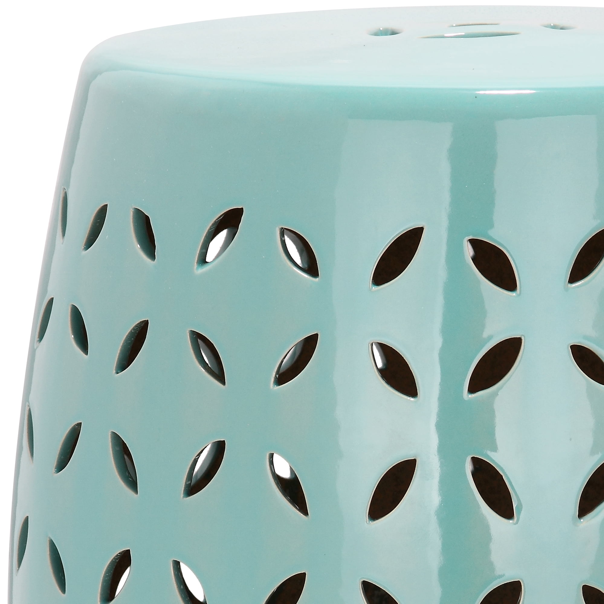 Safavieh ACS Stool Collection 18.50 in Contemporary Solid, Geometric Ceramic Garden Stool, Blue (1 Count)