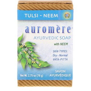 Auromere, Ayurvedic Soap, with Neem, Tulsi-Neem, 2.75 oz (78 g) (Pack of