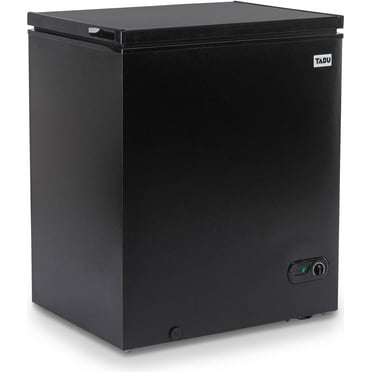 TABU Chest Freezer, 7.0 Cu Ft Deep Freezer with Adjustable Temperature, Compact Freezer with Top Open Door (Black)