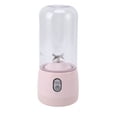thumbnail image 3 of Licuadora portátil recargable por USB, 6 cuchillas, mini exprimidor de frutas para viajes, deportes, cocina, 410 ml, color rosa, 3 of 14