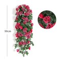 thumbnail image 4 of Plantas colgantes de pared para jardín y boda, 2 uds., simulación de flores falsas, rosa, vid, 4 of 5