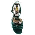 thumbnail image 3 of FSJ Women Bling Rhinestones Ankle Buckle Strap Sandals Chunky Platform Heels Pumps Square Open Toe Wedding Dress Shoes Size 15 Green, 3 of 5