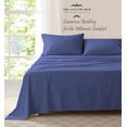 thumbnail image 5 of 100% Pima Cotton Olympic-Queen Size 4-PCs Sheet Set (Solid, Mediterranean Blue) Fits 7-9â€ Deep Pocket, 600 Series Sateen Weave, 5 of 5