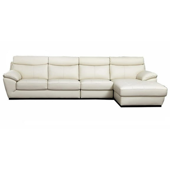 American Eagle Furniture Leather Right Sit Facing Chaise Sectional in White