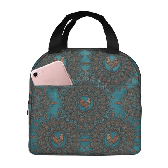 Chicken Lunch Box Insulated Lunch Bag, Reusable High Capacity Thermal Tote, Leakproof Cooler Bag For Women Men, Work Travel Picnic