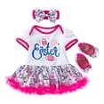 thumbnail image 2 of Girls Dresses Easter Bunny Floral Easter Rabbit Easter Kids Clothing, 2 of 7