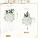 thumbnail image 2 of Conjunto de Corsage de Muñeca y Boutonnieres Blancos Uxcell, Corsage de Flores Artificiales para Boda Novia Novio Ceremonia Aniversario Baile Fiesta, 2 of 6