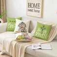 thumbnail image 4 of Easter Decorative Throw Pillow Covers,18x18 Set of 4, Spring Happy Easter Bunny Rabbit Egg Home Decor, He is Risen Green Outdoor Couch Cushion Case, 4 of 4