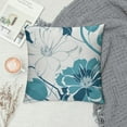 thumbnail image 2 of ARISTURING  Throw Pillow Cases Cozy Fleece Two-Tone Dahlia Floral Geometric Line Decorative Cushion Covers for Couch Bed Sofa Farmhouse Decoration Teal Grey, 2 of 5