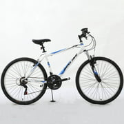 Dinling 26 inch Mountain Bike, 21 Variable Speed Shimano Shifters White&Blue Mountain Bikes