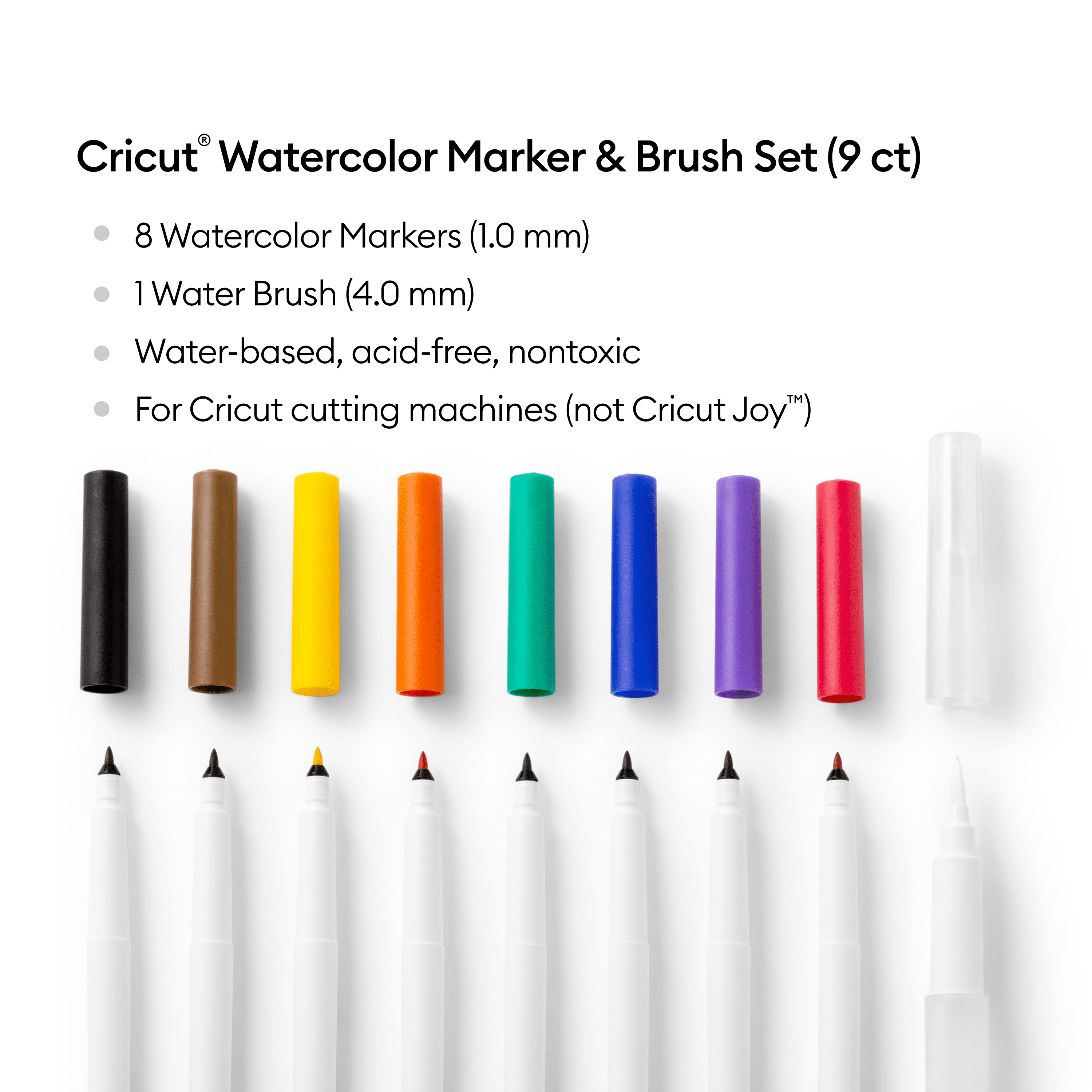 Cricut® Watercolor Marker & Brush Set (9 ct), 1.0 mm 