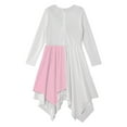 thumbnail image 6 of Zaldita Long Sleeve Praise Dance Dress for Girls Metallic Liturgical Worship Dance Costumes Asymmetrical Church Robe Tunic Pink 10, 6 of 7
