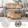 thumbnail image 6 of Orange Pumpkins Fall Outdoor Waterproof Pillow Covers, Thanksgiving Maple Leaves Weeping Rustic Decorative Square Throw Pillowcase Sofa Cushion Sham for Patio/Couch/Chair, 20"x20" 2 Pack, 6 of 8