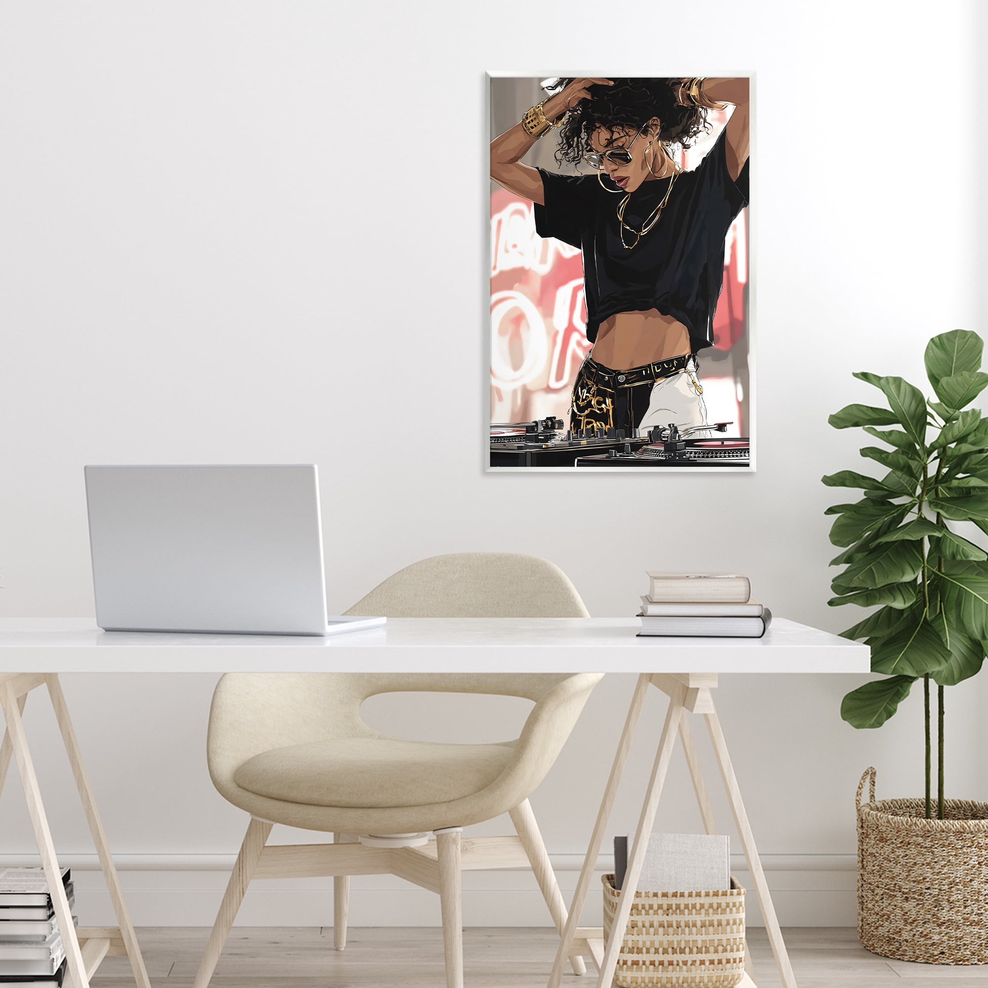 Stupell Industries Trendy Female DJ Musician Wall Plaque Art, design by Franklyn Gregory