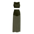 thumbnail image 5 of Karymi Shirts for Women 3-Piece Outfit, Square Neck Sleeveless Crop Tank Top + High Waist Shorts + Pleated Sheer Mesh Maxi Skirt, Beach Cover-Up Set Shirts for Women, 5 of 8