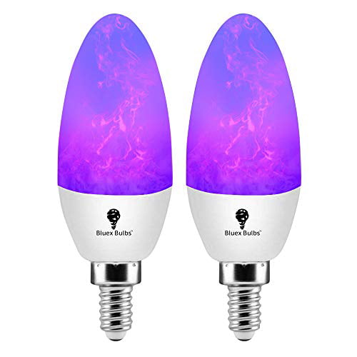 2 Pack E12 Flame Bulb LED Purple Fire Bulbs - Decorative Flickering Bulbs 3 Mode 3W Candelabra Candle Purple Light Bulb for Chandelier Lighting Halloween Indoor & (Torpdeo) - Walmart.com