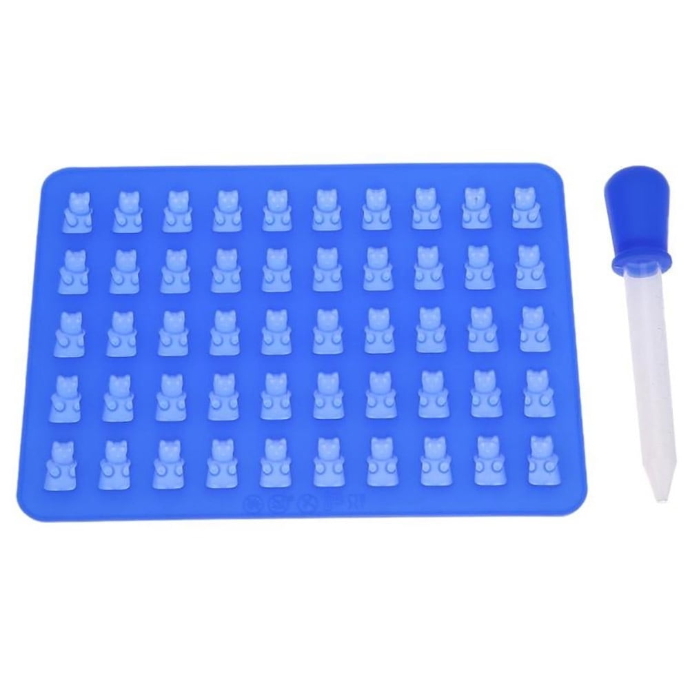 50Grids Mini Ice Tray Frozen Silicone Ice Cube Tray kids Cute Bear Maker Mold US 