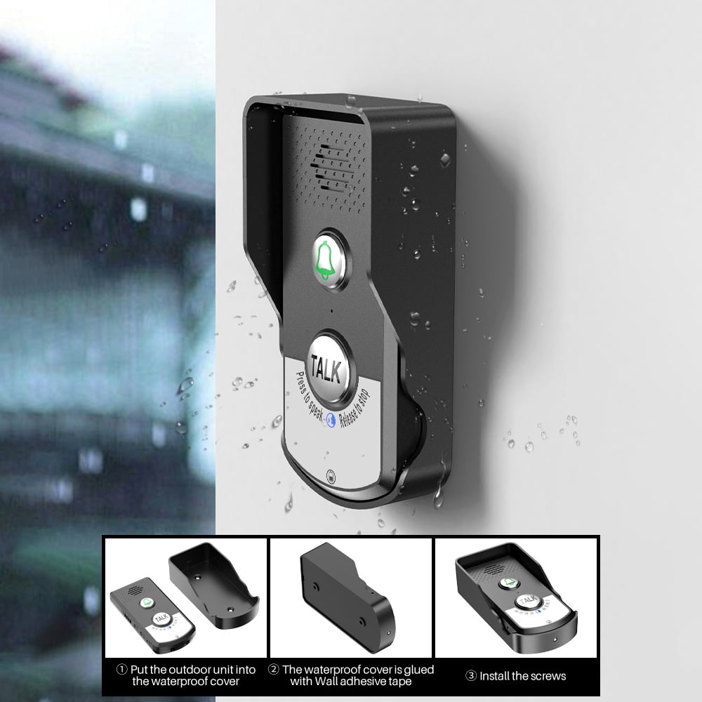 Wireless Doorbell Intercom Rechargeable Smart Intercom Doorbells for Home Real-Time Two-Way Communication 3 Volume Levels 1000m/3280ft Long Distance Waterproof Electronic Doorbell Chime for Home