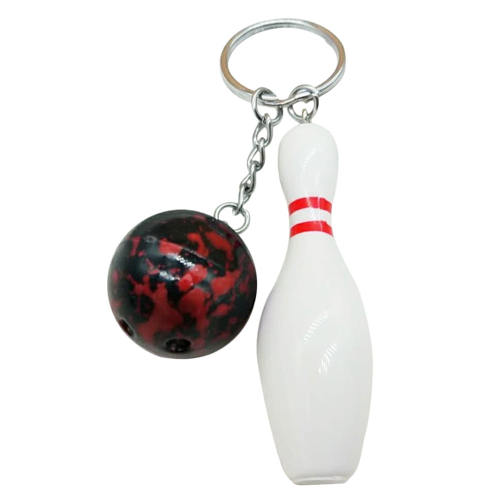 Bowling Pin Keychain Keyring 2.75" 