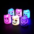 thumbnail image 2 of 6 Halloween LED Candle Lights White Ghost Pumpkin Lights Multi-color Lights Party Home Bar Decoration Haunted House Horror Props, 2 of 4