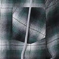 thumbnail image 4 of Sevevn Men's Plaid Flannel Shirt Hooded Jacket Long Sleeve Button Dual Pocket Loose Casual Fall Shacket Outerwear Coat Green 3XL, 4 of 4