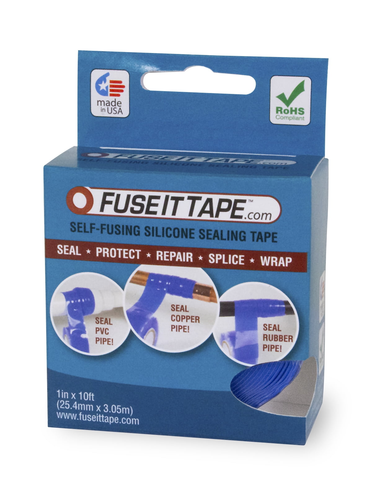FuseIt Tape Self-Fusing Silicone Tape 1" x 10' x 30 mil BLACK 