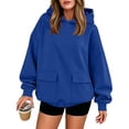 thumbnail image 5 of SYwaren Pullover Sweatshirt for Women Plus Size Hoodie Long Sleeve Casual Solid Color Double Flap Pockets Fall Winter Tops, 5 of 8