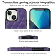 thumbnail image 4 of ELEHOLD for iPhone 13 Mini 5.4 inch 2021 Case, Luxury Rhomboid Quilted PU Leather Soft TPU Bumper 360 Degee Rotatable Metal Finger Ring Holder Kickstand Shockproof Case for iPhone 13 Mini, Purple, 4 of 8