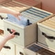 thumbnail image 1 of Organizador de ropa XIAOLE, plegable, con compartimentos lavables y compartimentos para guardar ropa, vaqueros, pantalones, suéteres, 9 compartimentos, gran capacidad, color beige., 1 of 6