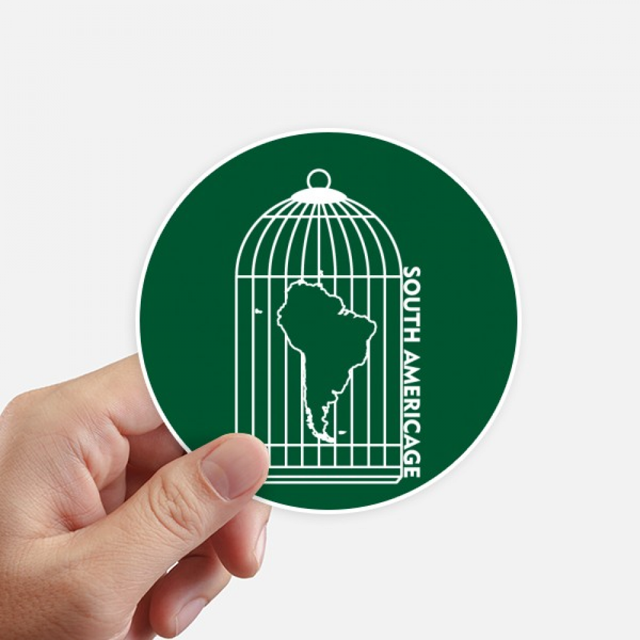 Map Cage Continent South America Sticker Round Wall Suitcase Laptop Label Bumper
