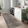 thumbnail image 3 of GlowSol 2'x6' Runner Rug Modern Abstract Runner Rug Low Pile Non-Slip Bedroom Geometric Stripes Rug for Laundry Room Kitchen, Brown, 3 of 8