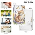 thumbnail image 2 of Little Cat and Flowers Hand Towel Bath Towels Face Towels Cotton Absorbent for Home Hotel Spa Swimming Yoga Sports, 2 of 7
