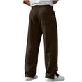 thumbnail image 5 of Mens Athletic Sweatpants Split Hem Elastic Waist Casual Sweatpants With Back Pocket Solid Color Loose Fashion Lounge Trousers, 5 of 6