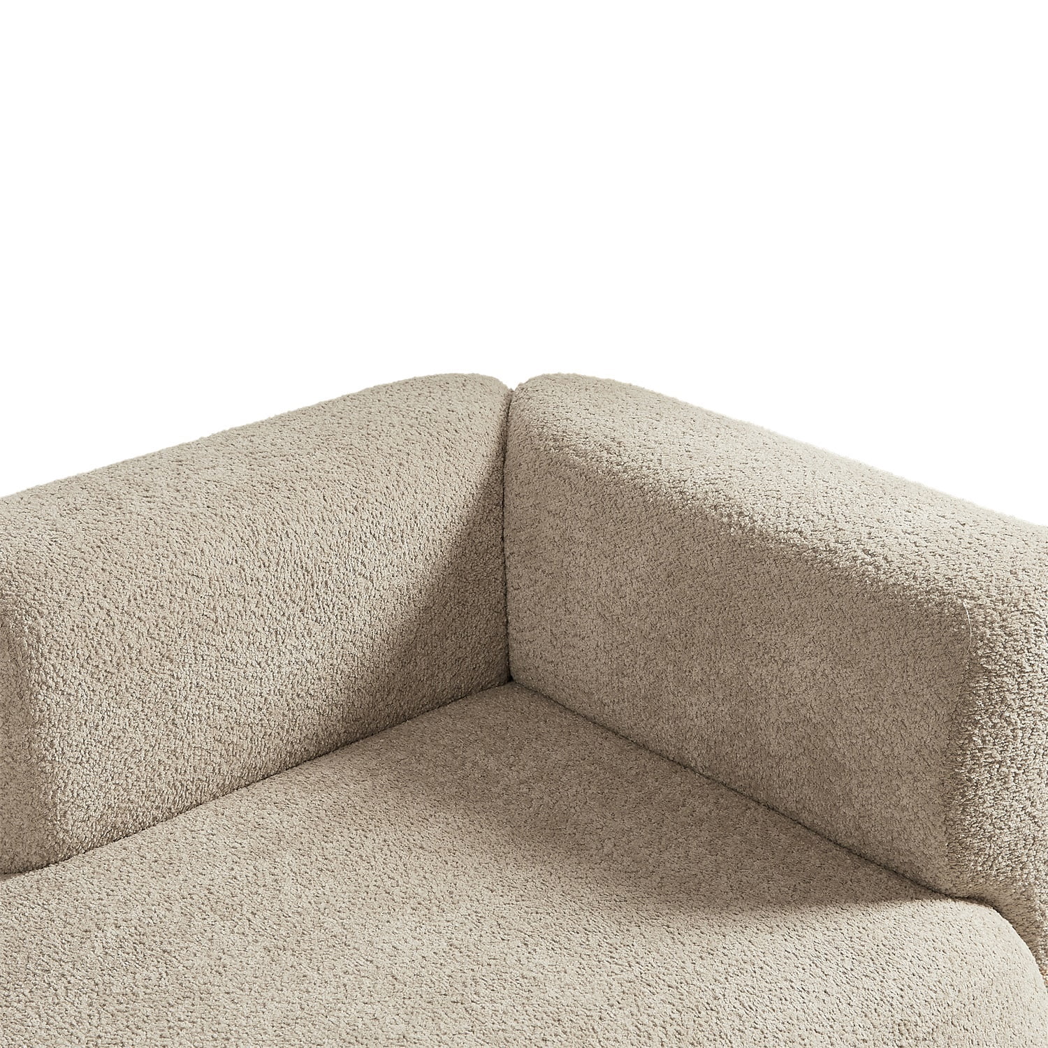 Hommoo 64" Boucle Upholstered Chaise Lounge Chair, Modern Tufted Leisure Sofa Chaise Sofa for Living Room, with Right Arm, Camel