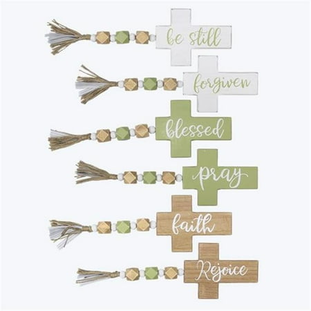 

Youngs 72165 Wood Cross with Blessing Bead Sign 6 Assorted Color
