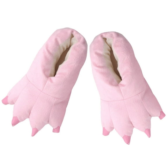 COSMOBETTY Cosplay Slippers Flannel Pink 1 Pair Animal Paw Winter Use